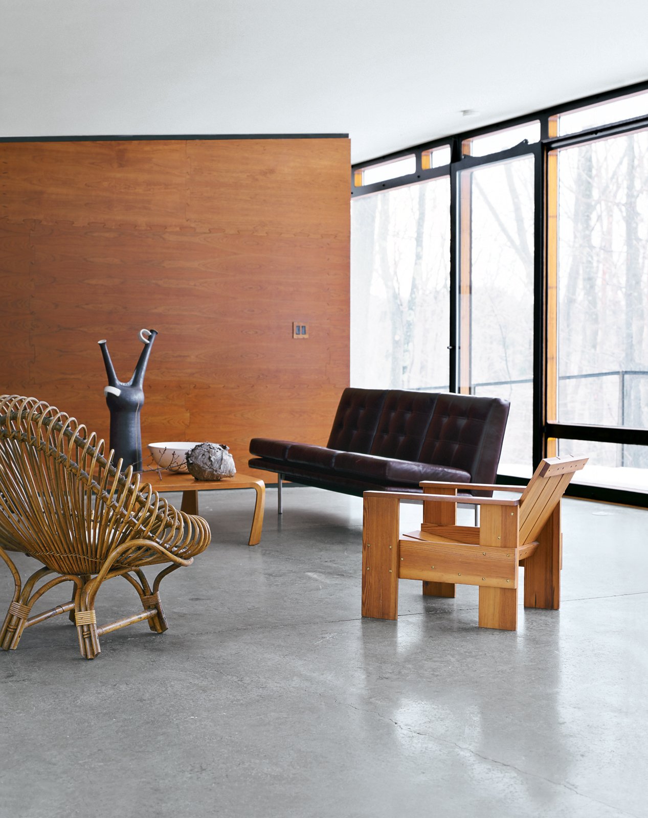 Vintage FurnitureFilled Prefab Living Room in Upstate New York Dwell