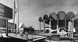 The two biggest contributions were Walter Gropius’s University of Baghdad masterplan which now serves 30,000 students in 273 buildings, including Baghdad’s only skyscraper, clocking in at 20 stories. The other is an idealistic 1958 plan by Constantinos Doxiadis for low-income housing now called Sadr City. Sadly, Faisal’s death following a coup d’état in 1958 ended this utopian resurgence, but building continued through the ‘60s and then again under Saddam Hussein’s Office of Architecture and Urbanism, established in 1980, until the US invasion in 2004. <br><br>Walter Gropius, TAC (The Architects’ Collaborative) and Hisham A. Munir, University of Baghdad Campus, 1957-, Baghdad, Iraq