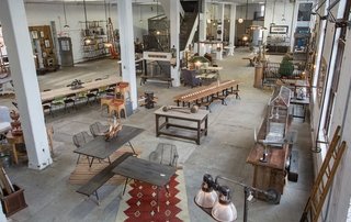 A bird's eye view of American Street Showroom highlights some of the many custom and found pieces.