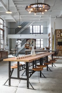 The room is already set for the salon dinners Kamens and the other designers host to encourage collaboration and discussion in the design community.