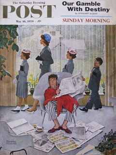 Norman Rockwell's Saturday Evening Post cover featuring the Womb chair. Image courtesy of Saturday Evening Post.