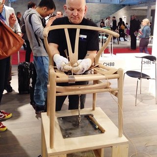 Carl Hansen & Søn show how the seat is woven on a Hans Wegner Wishbone chair.