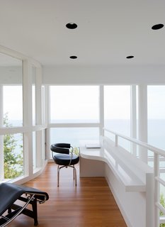 This Lake House Is a Living Piece of Architecture History - Photo 16 of 21 - The office, which overlooks the main living space, is situated as if it's the prow of a ship.