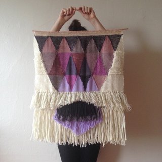 Textured, Woolen Tapestries Made of New and Vintage Yarn - Photo 4 of 6 -