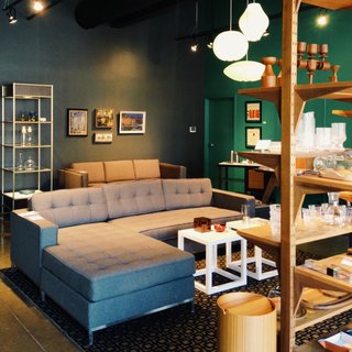 Detroit design shop Hugh sells vintage and vintage-inspired contemporary furniture, housewares, and grooming items.