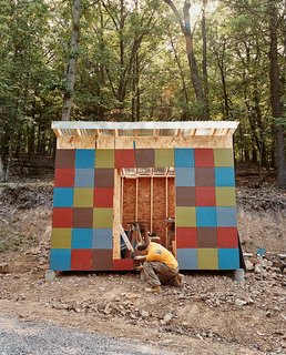 Take Me Home - Photo 5 of 7 - An object lesson in waste not, want not: Brown’s shed was built of leftover siding and houses firewood culled from the site excavation.