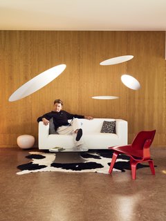 William Massie relaxes inside the utterly unique interior of his America House 08.