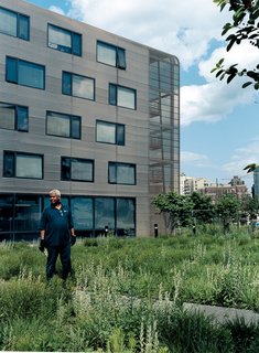 On the roof, 18-inch-high prairie grasses alternate with gravel paths.