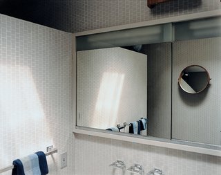 Marcel Breuer Hooper House II - Photo 7 of 9 - The main bathroom is a vision from the past and hasn't been updated with contemporary fixtures.