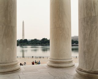The Tidal Basin is monument central. This view from the Jefferson Memorial across toward the Washington Monument is one of the city's most stunning. The cherry trees along the basin, which bloom each April to great fanfare, are one of the capital's most stunning natural displays and the greatest legacy of First Lady Nellie Taft.