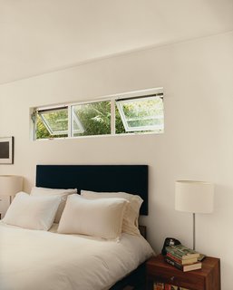 Chunky steel bed frames in the bedrooms were Siegal’s first attempt at furnishings.