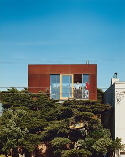 This Surfer's Beach House is More Than It Seems - Photo 7 of 13 - A 24-by24-foot Cor-ten-clad pavilion tops the three-story addition.
