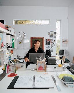 Stefan at work in his studio.