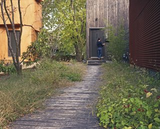 The overgrown boardwalk leading up to Medium’s entrance feels more Martha’s Vineyard than North Cambridge.