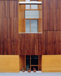 Community Building - Photo 5 of 10 - A detail of the building's exterior reveals the texture of the ipe cladding.