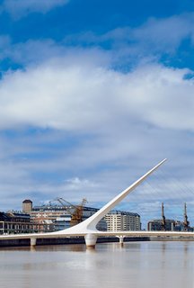 Eye on Buenos Aires - Photo 6 of 7 - Santiago Calatrava’s Puente de la Mujer was erected at Buenos Aires’ Puerto Madero in 2001. Adding to the area’s design development is Faena Hotel + Universe, a Philippe Starck–designed hotel, which opened in 2004.
