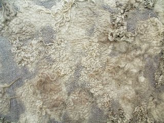A detail of one of Jongstra’s "hides" distributed by the textile manufacturer Maharam. Each hide measures about 4¼ feet by 8½ feet, retails for about $4,000, and is produced in the Spannum workshop.