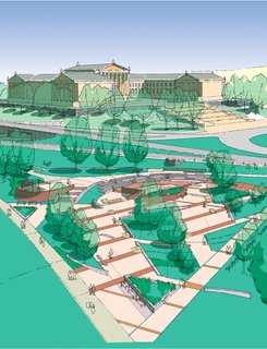 Bracali’s design plants the new skatepark firmly in the middle of the city and incorporates elements that will be welcoming to both skaters and nonskaters.