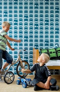 ferm LIVING's Rush Hour washable wallpaper pattern.
