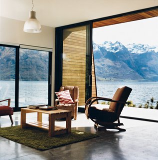 Nature Nurtured - Photo 10 of 11 - The main living area. The home is flanked on the east by a precipitous mountain range named The Remarkables. In summer, the weather gets hot enough for the family to go swimming and boating.