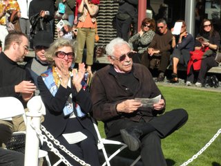 At the 4th Annual Modernism Week in Palm Springs, architect William Krisel was honored with a star bearing his name along the city’s Walk of Stars. Krisel is shown above at the ceremony with his wife, Corinne.