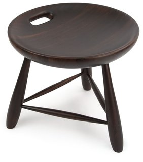 This was one of my favorite pieces in the collection—eye-catching for its simplicity and the pleasing shape of the seat. The stool, made from Brazilian Eucalyptus, is inspired by the traditional milkmaid's stool used throughout Brazil, with three legs and a single-lathed hollow seat. The handle is a functional detail but it also makes for a beautiful visual embellishment. 15 ¾" h x 17 ¾" diam. $550.00