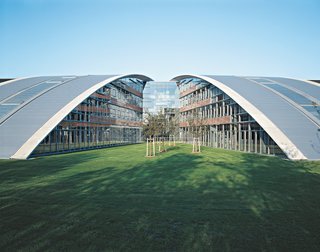 Burda Media Park, completed in 2000, was, like most of Sobek's projects, a collaboration. Sobek didn't design the building, but, rather, assisted in the structural engineering of the load-bearing structure.