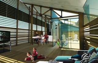 Breezeway (interior) by Jessica Dan and Hamza Alhbian of McGill University, Winning Design