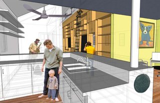 The Lakeview House (interior) by Thomas Colosino and David Lachin of Louisiana State University, Winning Design