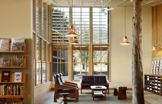 Top Ten Green Projects - Photo 12 of 20 - Portola Valley Town Center (library) in Portola Valley, California, by Seigel & Strain Architects. Photo by César Rubio.
