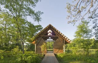 Top Ten Green Projects - Photo 13 of 20 - Shangri La Botanical Gardens and Nature Center (exterior view) in Orange, Texas, by Lake|Flato Architects. Photo by Hester + Hardaway.