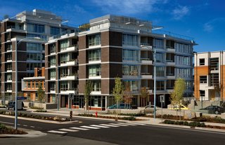 Top Ten Green Projects - Photo 15 of 20 - Synergy at Dockside Green (exterior view) in Victoria, British Columbia, by Busby Perkins + Will. Photo by Vince Klassen.