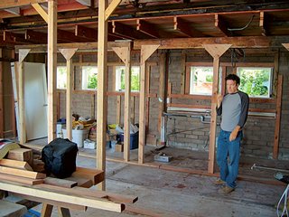 After purchasing the house from an elderly neighbor, the Harrises hired architect Christopher C. Deam to help bring their sustainable visions to life. The house was practically gutted.