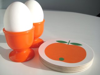Set of four coasters, mixed apples, by Lotta Kühlhorn