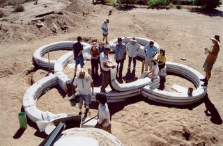 One of Khalili's prototypes can be erected by five laborers—four of the unskilled—within weeks.