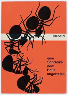 Geigy's Stellar Graphic Design - Photo 1 of 3 - Neocid was another pesticide Geigy sold. Karl Gerstner's poster is from 1953 and tells customers that Neocid is "A gate for house pests!"