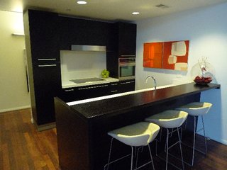 The demo kitchen with Poliform, Sub-Zero and Kuppersbusch appliances, at the W Hollywood Welcome Center.