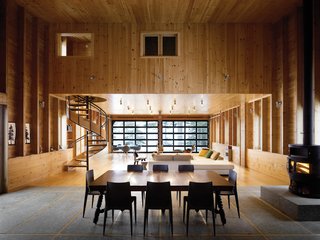Looking from the kitchen out to the sea, one sees the simplicity of Campbell’s design. Whether the long balmy nights of August or the raging winter winds, little seems to alter the tranquility achieved inside Callahan and Hayes’s summer home.