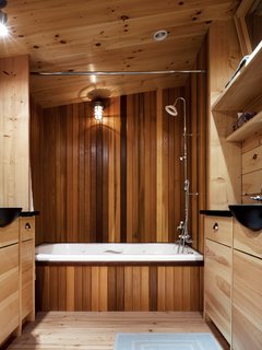 Campbell placed twin sinks in the master bathroom.