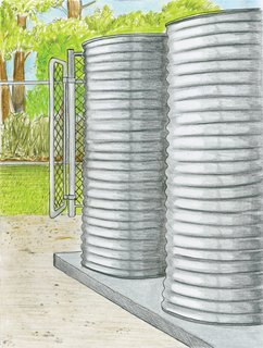 Pedigree Charted - Photo 9 of 10 - With serious water restrictions in drought-stricken Australia, Ferguson needed these tanks so that the new bush garden surrounding her house would flourish. Filled with rainwater draining off the roof and snugly set into the south side of the house, her two 1,300-gallon Bluescope tanks also service the toilets and outdoor shower.