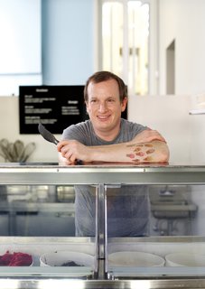 5 Modern Home Ice Cream Makers - Photo 1 of 1 - It’s rare to find a friction-free workplace, but Jake Godby can proudly claim he has one. "The thing about an ice-cream shop," he says, "is that nobody comes inwith a bad attitude." A former pastry chef, Godby owns Humphry Slocombe, a new dessert stop in San Francisco. Already a cult favorite for its signature flavor, Secret Breakfast (bourbon ice cream with cornflakes), the shop is likely to become a niche legend much like the 1970s British farce Are You Being Served?, from which it takes its name.