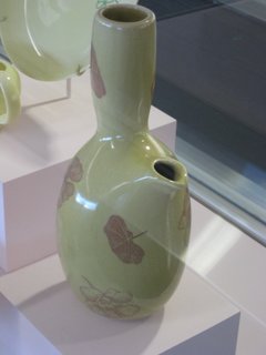 From the Iroquois Casual Dinnerware collection, a double-duty design that could be used as a wine carafe or vase. This is the only known piece in this shape, color, and pattern.