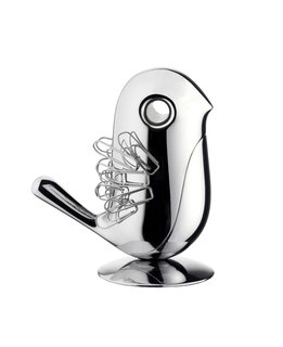 Alessi's Fall/Winter Collection - Photo 2 of 14 - Chip magnetic paper clip holder, by Rodrigo Torres for Alessi.<br><br>Give Chip some metal feathers and keep your desk tidy.