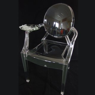 Thelermont Hupton adds a plate of British fare to the chair, camouflaging it by using the same material as the chair.
