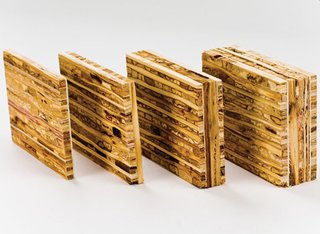 Bamboo flooring and Kirei board, which is made from the discarded stalks of sorghum plants, define the ShowHouse.