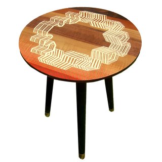 Live from London: Zoe Murphy - Photo 6 of 7 - The Windbreaker Table, with a hand-veneered design of seaside windbreakers situated in a circle formation.