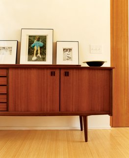 Almost all of the Lees’ chairs, tables, and dressers are by the now-defunct Norwegian furniture company Peter Wessel. They were purchased from a friend whose grandfather was the accountant for the company. The friend hated the pieces and sold them all to the Lees after her grandfather passed away. "She’s a real Pottery Barn girl," Kim says.