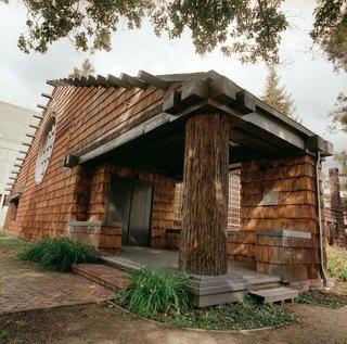 The First Unitarian Church of Berkeley designed by Albert Schweinfurth is now on the UC Berkeley campus and houses the UC Dance Studio.