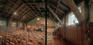 Schweinfurth's Swedenborgian Church in San Francisco is lit naturally and by candles.