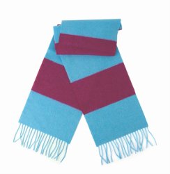 The Burnley, in claret and blue stripes.